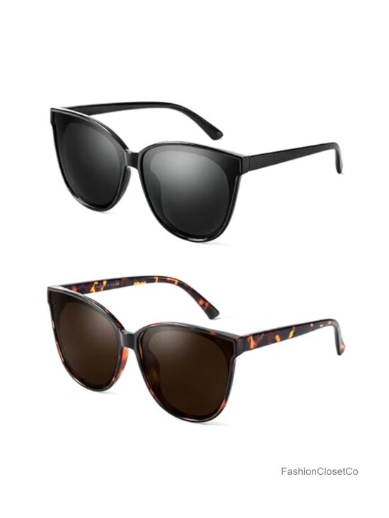 Polarized Cat Eye Sunglasses Oversized UV400 Protection for Women